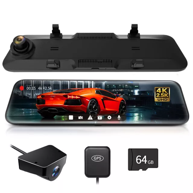 WOLFBOX G850 Rearview Mirror Backup Camera Dash Cam