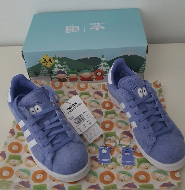 Adidas Campus 80s SOUTH PARK TOWELIE UK 7.5 US 8 EUR 41 1/3 Purple + 2 Keychains