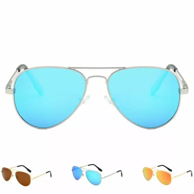 Polarized Aviator Sunglasses Anti-UV Flash Mirror Lens with Case For Boys Girls