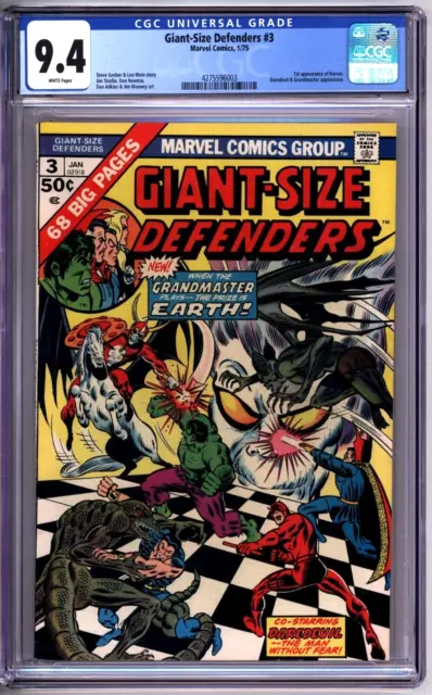 Giant Size Defenders 3 CGC Graded 9.4 NM Marvel Comics 1975