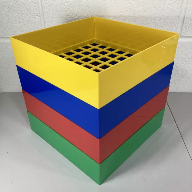BOX-4-BLOX LEGO Block Sorter Sifter 10 Cube 3 Levels - Blue Red Yellow NO  COVER 