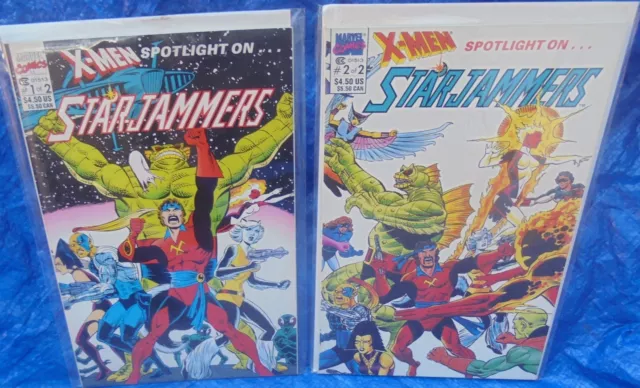 Marvel Comics X-Men Spotlight On Starjammers Complete Set Lot # 1 & # 2 1990 2