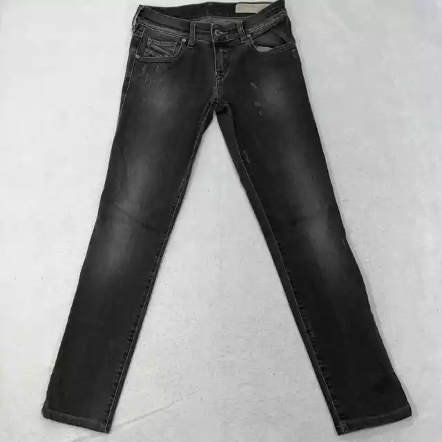 Diesel Grupee Women's 25x32 Super Slim Skinny Low Waist Gray Stretch Denim Jeans