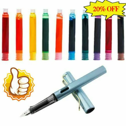10pc Ink Cartridges For Fountain Pen Color Ink Sac 3.4Caliber AU Univer H9Y9
