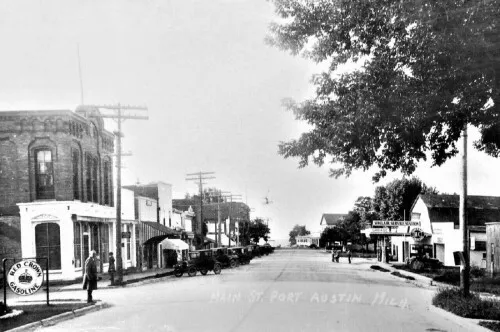 Main Street View Port Austin Michigan MI Reprint Postcard