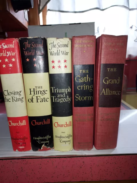 Winston Churchill Second World War FIVE Volumes of SIX. First American Edition 2