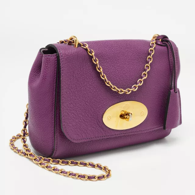 Mulberry Magenta Leather Small Lily Shoulder Bag 3