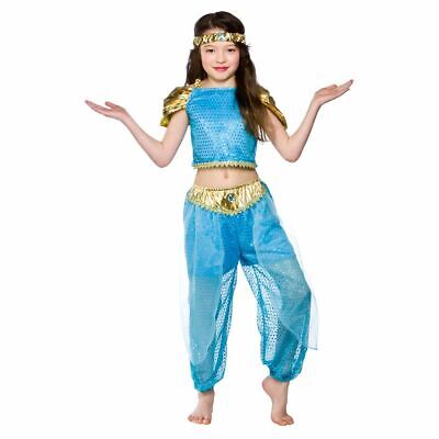 Girls Arabian Princess Jasmine Costume Genie Book Week Fancy Dress Outfit