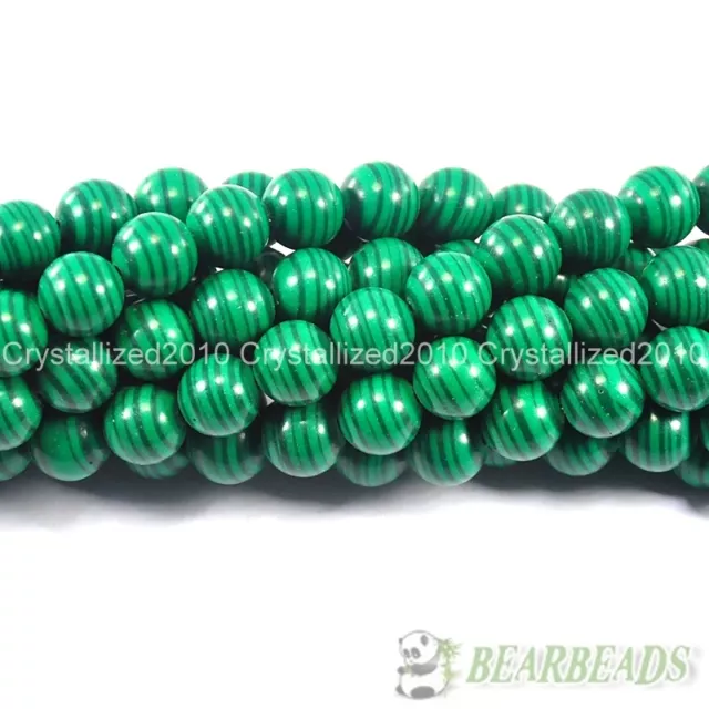 Synthetic Malachite Gemstone Round Spacer Loose Beads  4mm 6mm 8mm 10mm 12mm 16"