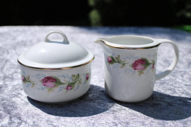 Porzellan Milchkännche & Zuckerdose / GRAF VON HENNEBERG aus Ilmenau / Vintage