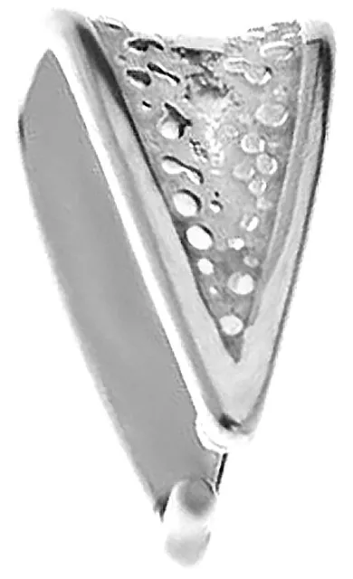 One Sterling Silver 925 Patterned Pendant Pinch Bail, 10 X 6 Mm, Holder