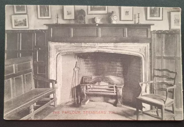 Unposted Vintage B&W Postcard - The Parlour, Strangers Hall, Norwich (b)