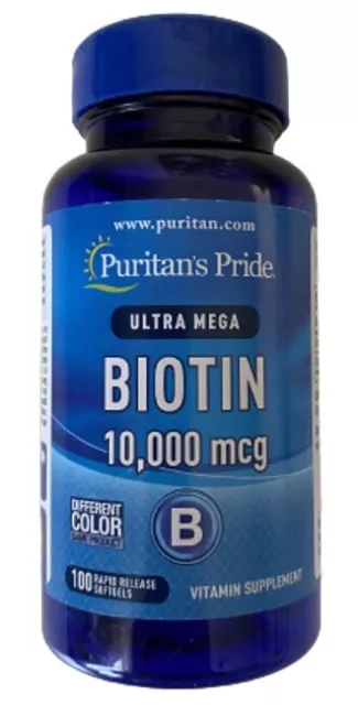 Biotin 10000 mcg 100 Weichkapseln Puritans Pride