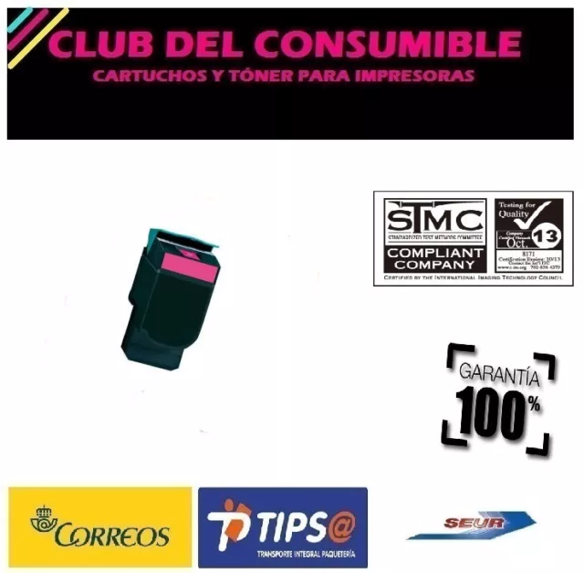 Lexmark Cs310/Cs410/Cs510 Magenta Cartucho De Toner Generico 70C2Hm0/702Hm