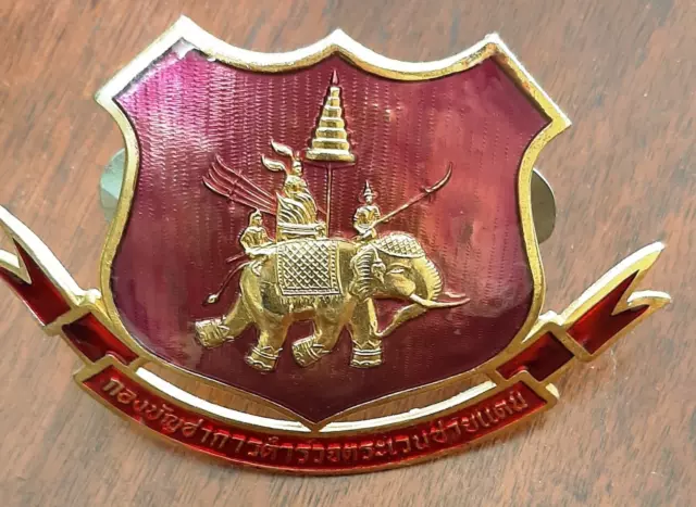Targa Automobile Thailandia Elefante Smalto Originale Vintage Car Stemma