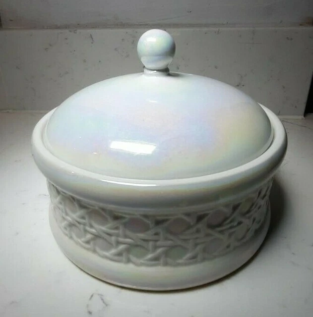 Vintage portugiesische Keramik schillernd Schminktisch Schüssel/Topf H003