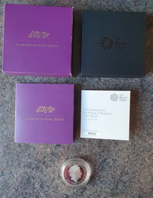 Centenary Of The House Of Windsor 2017 UK £5 Silver Proof Coin