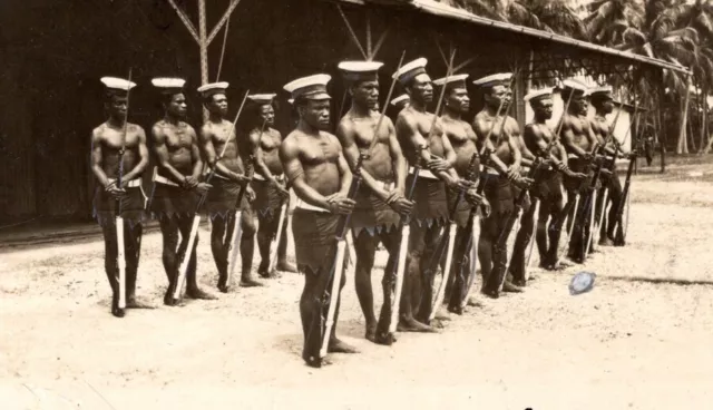 Papua New Guinea Madang Native Police Guard of Honor old Press Photo 1920's