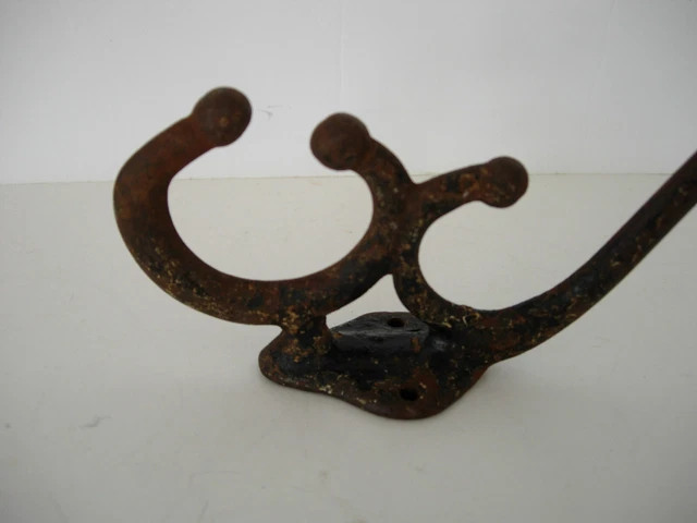Vintage large cast iron barn tack coat hook 3