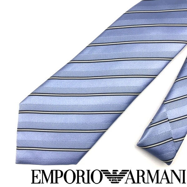 Emporio Armani Tie Brand Light Blue Silver Width Of The Tip 8.5cm a609