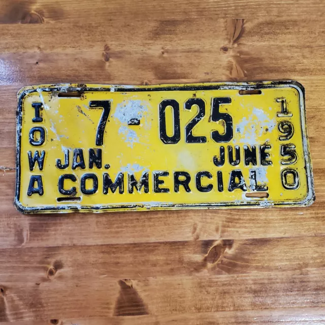 Blackhawk county 1950 Iowa commercial license plate 7-025