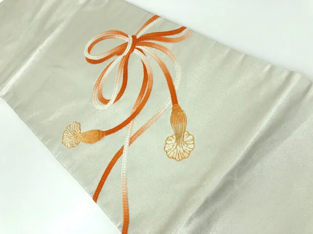 6548743: Japanese Kimono / Vintage  Nagoya Obi / Embroidery / Kumihimo Cord Patt