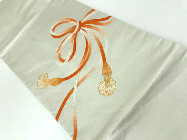 6548743: Japanese Kimono / Vintage  Nagoya Obi / Embroidery / Kumihimo Cord Patt