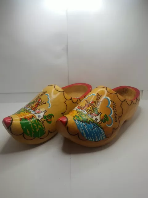 Wooden Shoes Clogs Holland Hand Painted Dutch Windmill Decorative