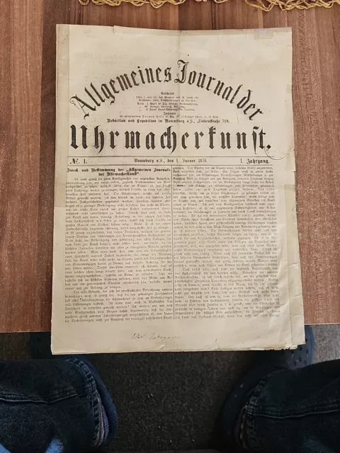 Allgemeines Journal Der Uhrmacher Kunst/Nr.1 Hamburg Den 1. Januar 1876/Original