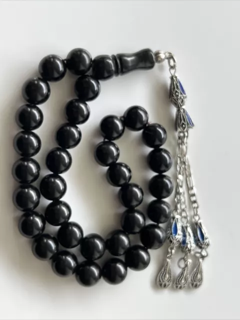 HM- Gebetskette aus Oltu Jet Gagat Tesbih Tespih Rosenkranz Prayer Beads 3