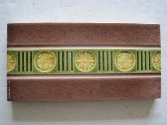 Antique Victorian Marsden Moulded And Glazed 6" X 3" Border Tile K1101E
