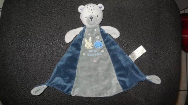 doudou plat ours gris bleu mini SIMBA TOYS NICOTOY (2 dispo)