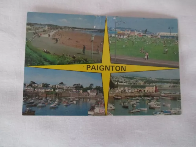 Vintage Colour Multi View Postcard," Paignton , Devon ".