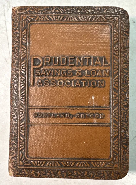 1930’s Prudential Savings & Loan Portland Oregon Book Bank NO KEY