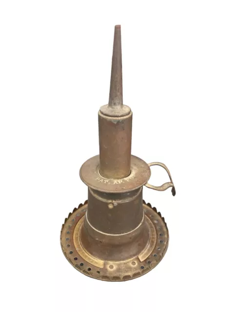 19th Century Brass Pewter Whale Oil Lamp