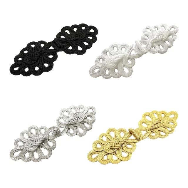 24 Bottoni A Forma Di Rana Con Nodo Cinese - Nero, Per Cheongsam, Costumi, Decorazione - Foto 3