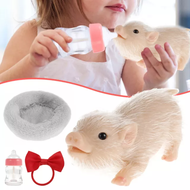 Silicone Piglet Mini Doll Set Full Body Reborn Baby Piglet Cute lifelike Piglet◒