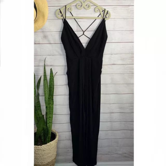 Lovers and Friends My Way Jumpsuit in Black Size M Deep. V-Neck Strappy $180