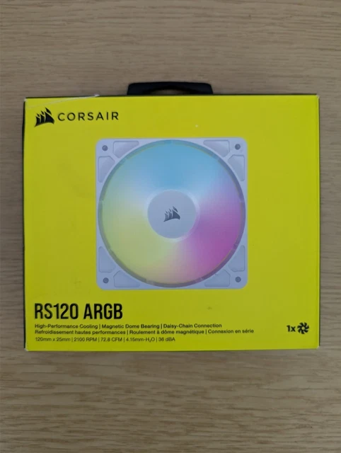 CORSAIR RS120 ARGB 120mm PC Case Cooling Fan Addressable RGB PWM Quiet ...
