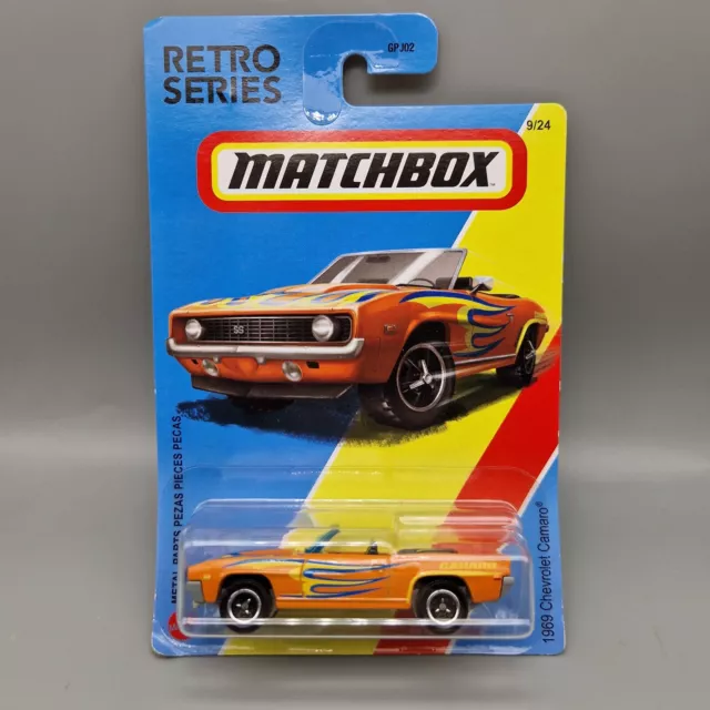 Matchbox Retro Series 1969 Camaro Diecast Model Car - Mint On Card