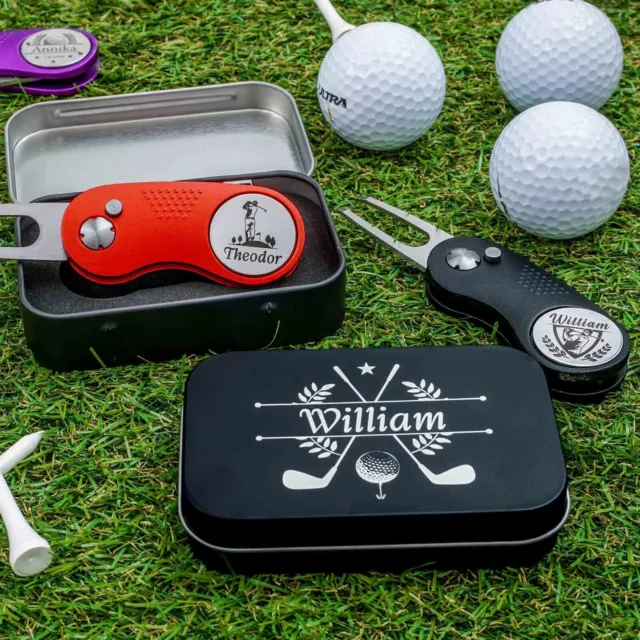 Pitchgabel Golf Ballmarker | personalisiertes Golfgeschenk | Golf Tool Gravur 3