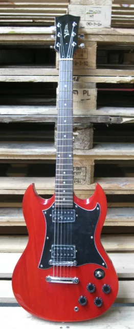 E-Gitarre CG6 WEINROT - Massivholzkörper - cooles Design - Elektrogitarre MSA