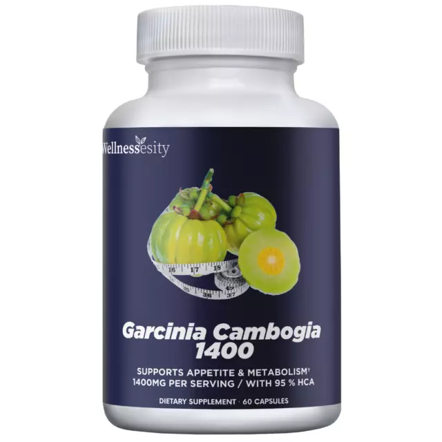 100% Pure GARCINIA CAMBOGIA Extract 95% Natural HCA 1400mg Fast Weight Loss