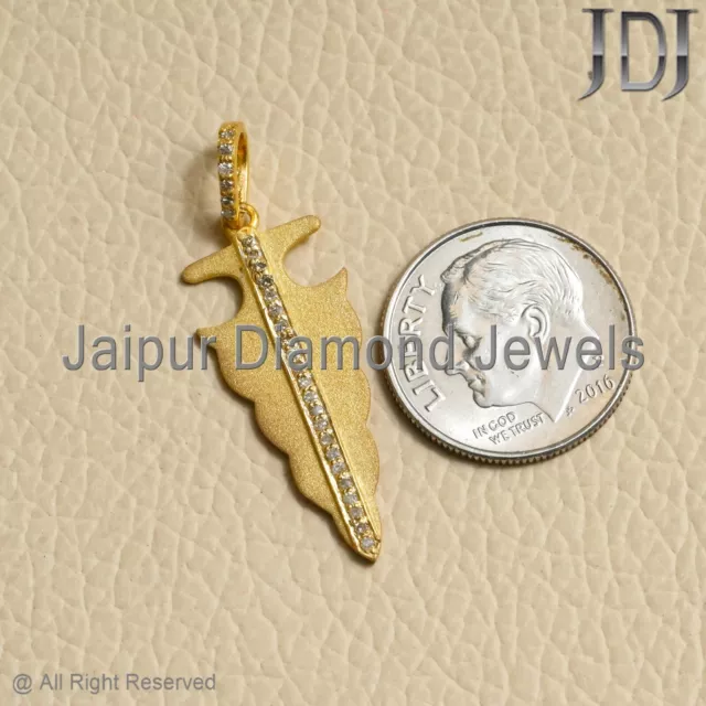 Arrowhead Charm Natural Pave Diamond 925 Sterling Silver Designer Gift Pendant