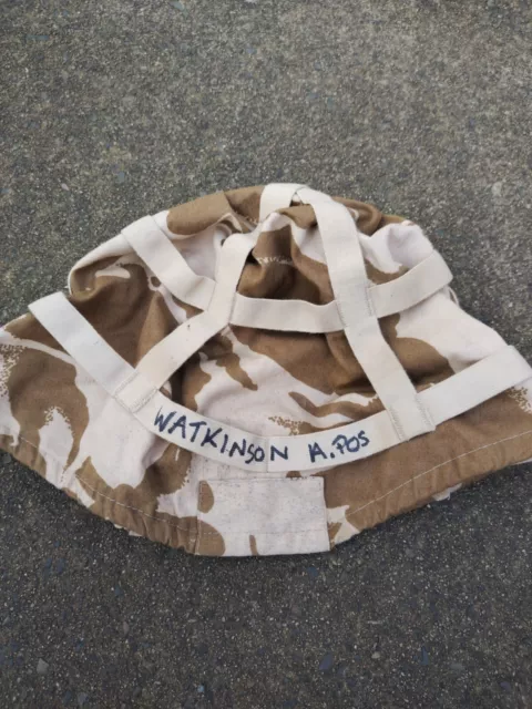 British Army GULF WAR WHITE LABEL DDPM MK6 HELMET COVER