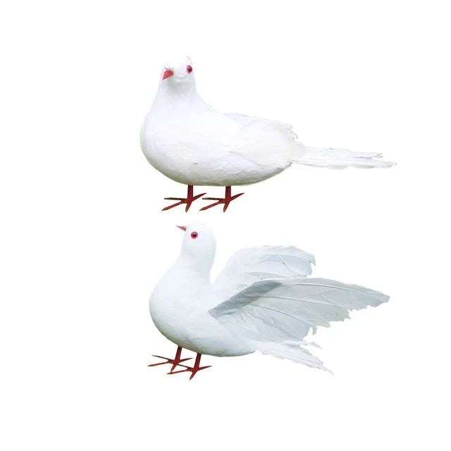2 Pcs Vogel Modell Künstliche Tauben Figuren Gefälschte Tauben Dekorative