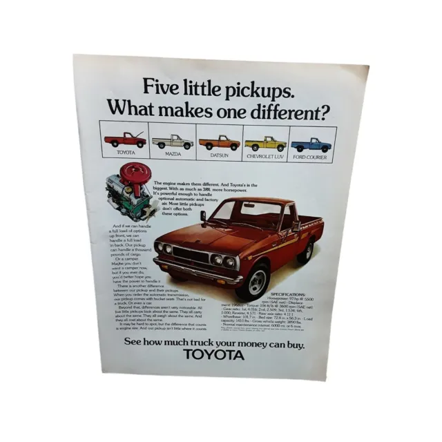 1973 Toyota Truck Original Print Ad Vintage