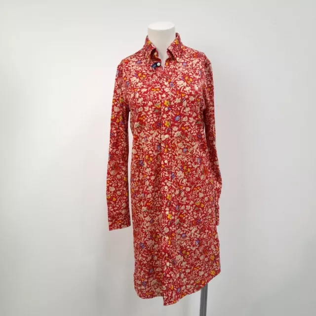 Ralph Lauren Shirt Dress Size Medium Womens Red Floral Pattern Cotton BNWT -WRDC