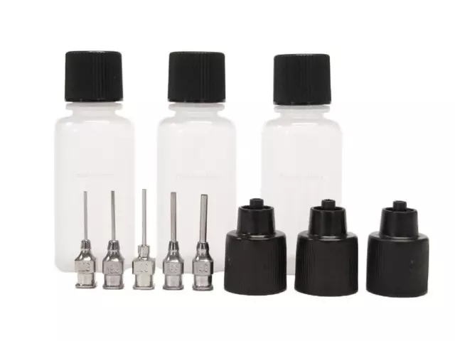 3 APPLICATOR .5oz Bottles For Gun Oil Lubrication 5 Fine Precision Metal Tips