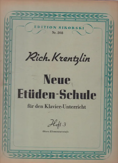 Nouvelle Etüden École pour Il Leçons de Piano Cahier 3 Richard Krentzlin
